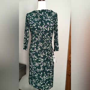 Ralph Lauren Forest Green Floral Wrap-Style Dress - Women
